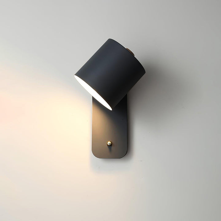 Grey Macaron Swivel Beam Sconce lit reading light