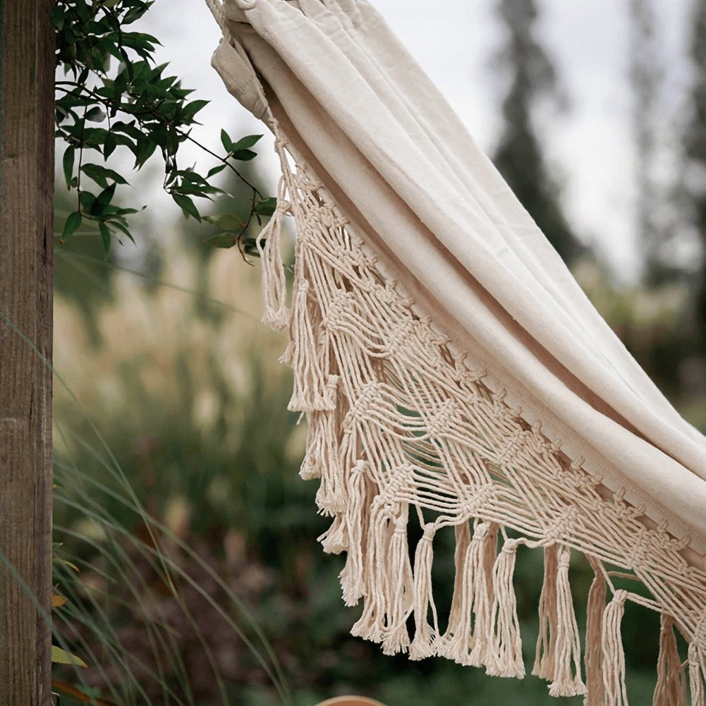 Handwoven Cotton Macrame Hammock knot detail