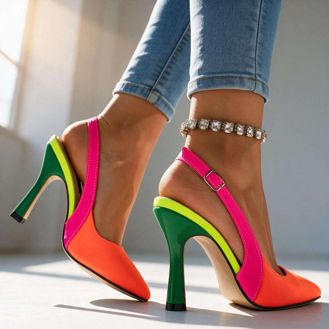 Orange Layla Heels front view