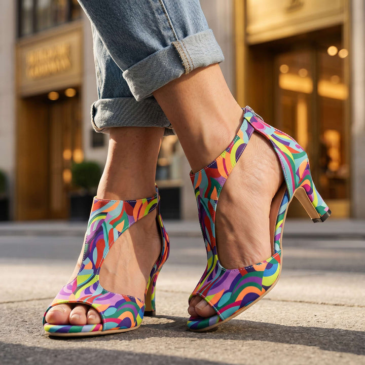 Retro Savannah T-Strap Heels detail