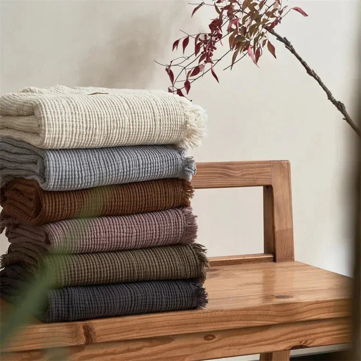 Deep Purple Waffle Cotton Throw color options