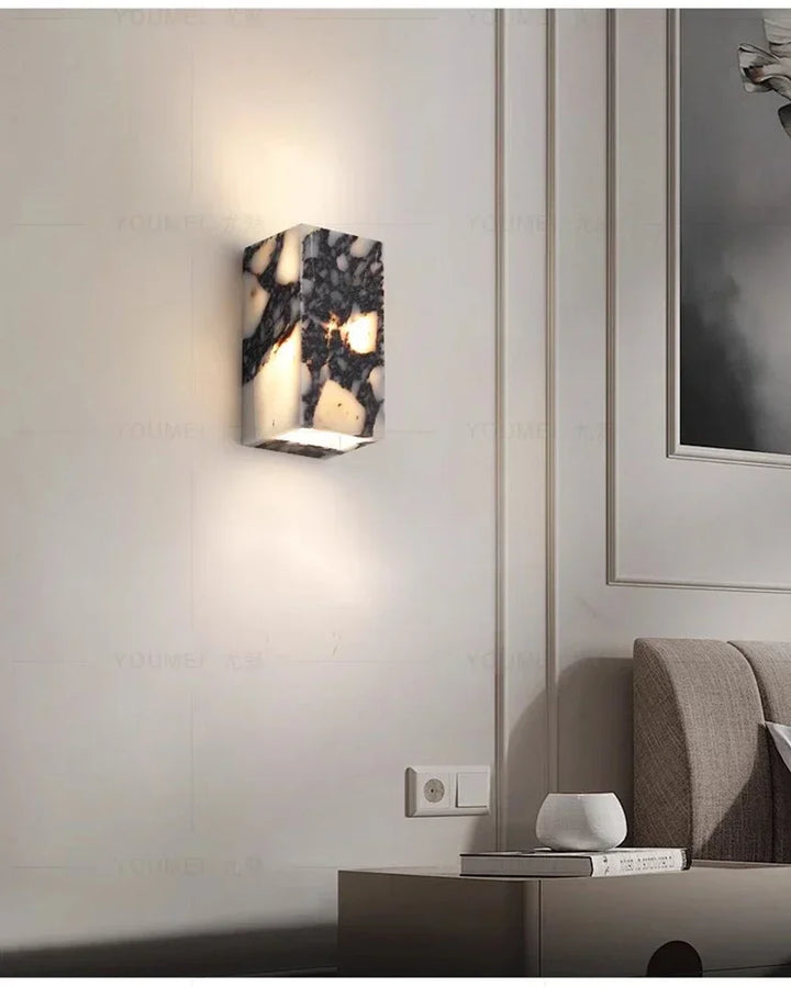 Marble Stone Accent Light close-up stone veining detail