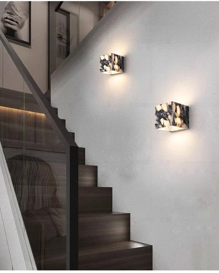 Marble Stone Accent Light rectangle and square size comparison