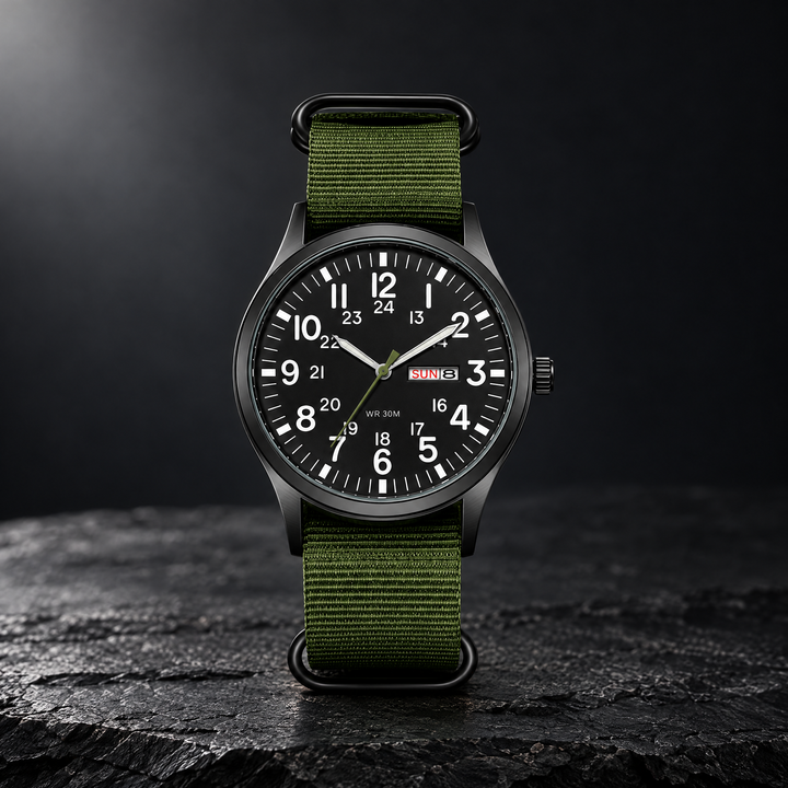 Green Men's Tactical Sports Watch front view