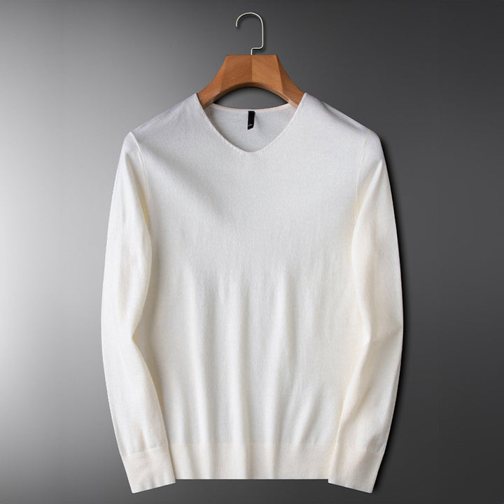 Merino Wool Cashmere V-Neck Sweater product view 2