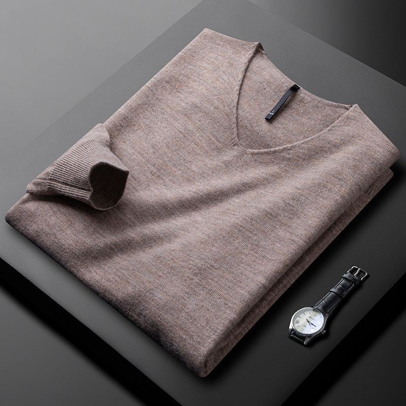 Merino Wool Cashmere V-Neck Sweater product view 3