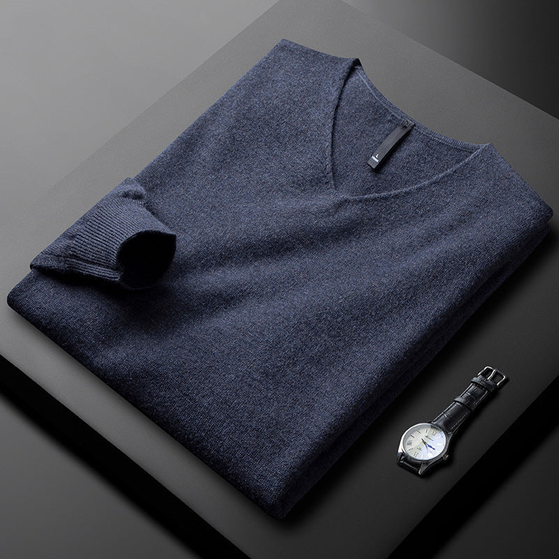 Merino Wool Cashmere V-Neck Sweater product view 4