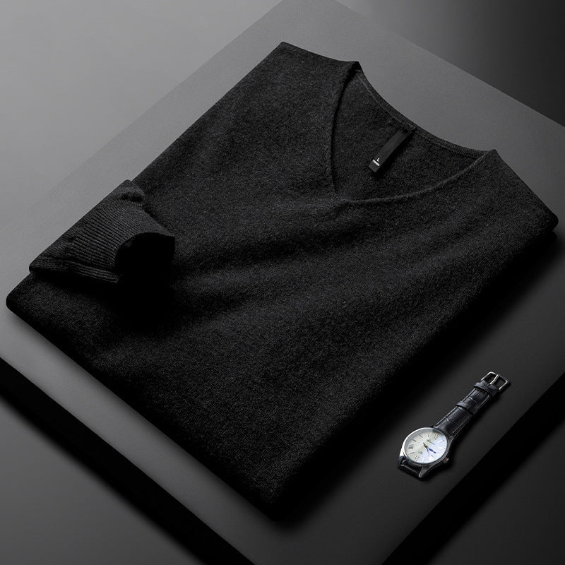 Merino Wool Cashmere V-Neck Sweater product view 5