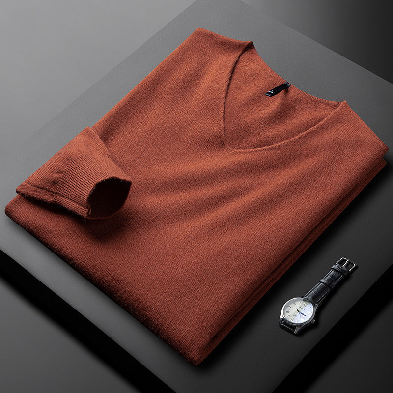 Merino Wool Cashmere V-Neck Sweater product view 6