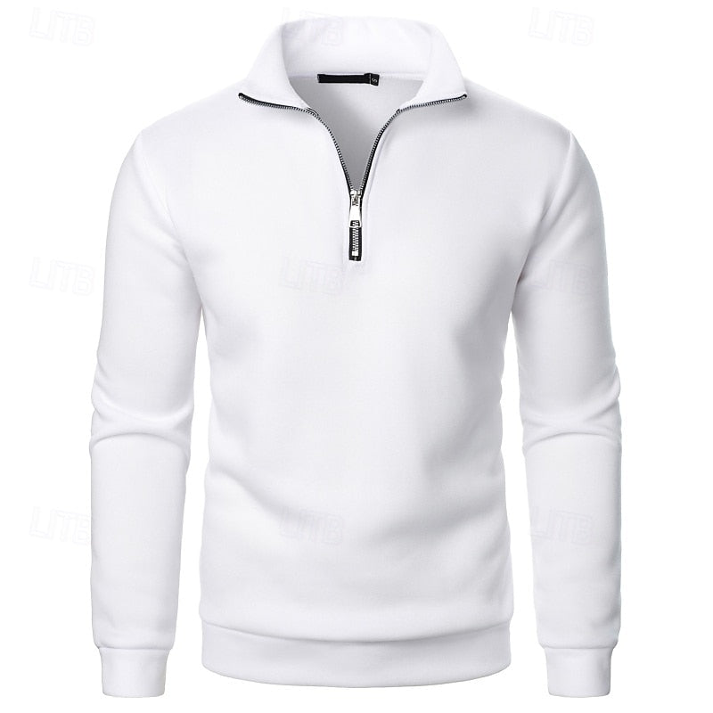 Cotton-Blend Fleece Quarter-Zip Pullover