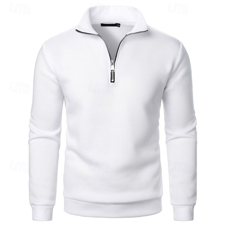 Cotton-Blend Fleece Quarter-Zip Pullover