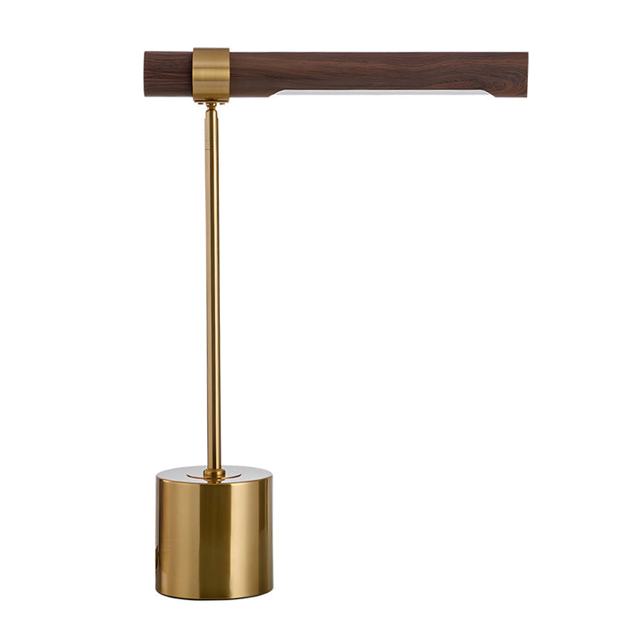 Wood Brass Task Lamp brass side view