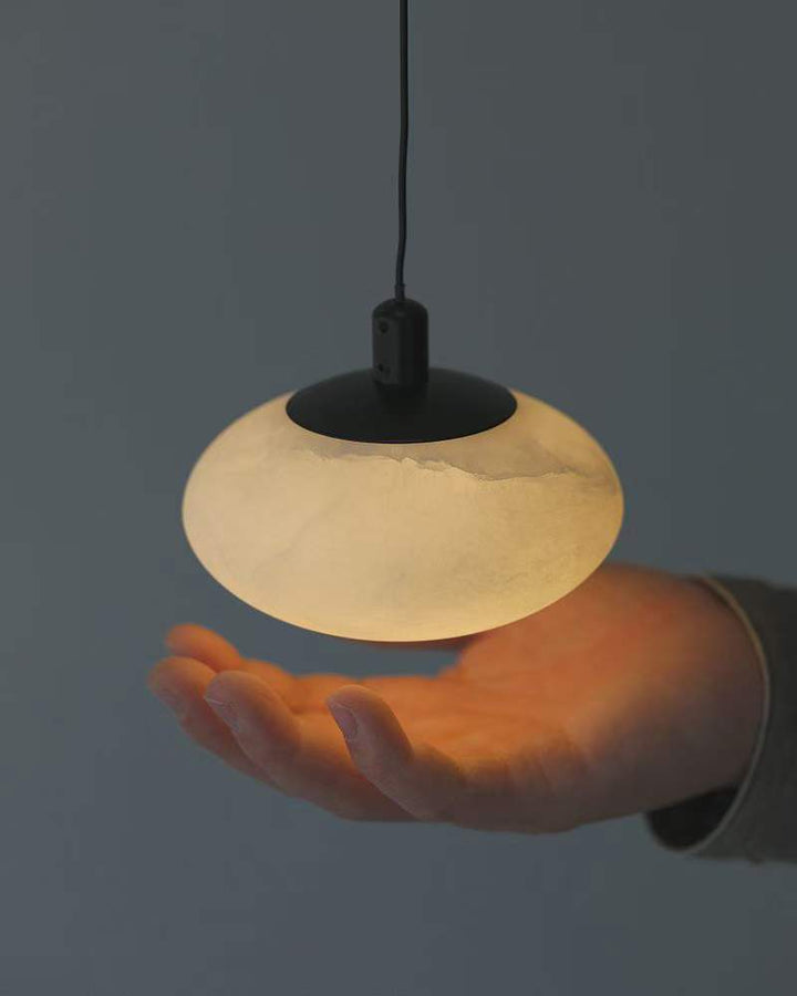 Mini Mushroom Dome Pendant brass hardware detail