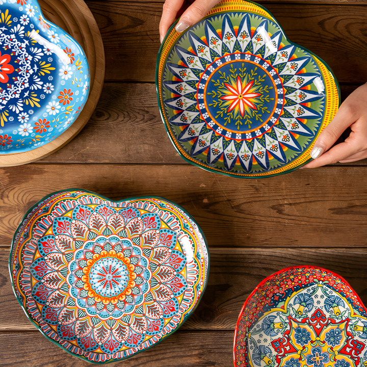 Indigo Floral Glazed Deep Plates – lifestyle view