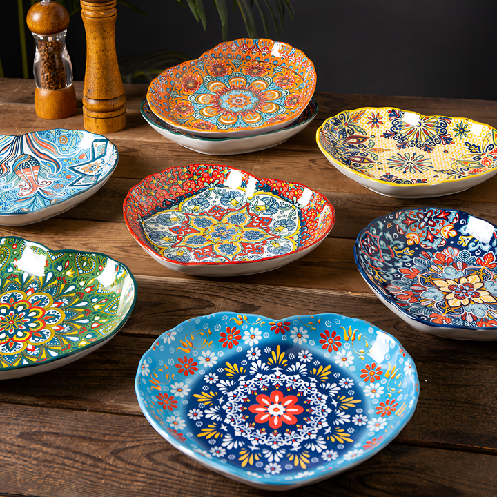 Floral Glazed Deep Plates
