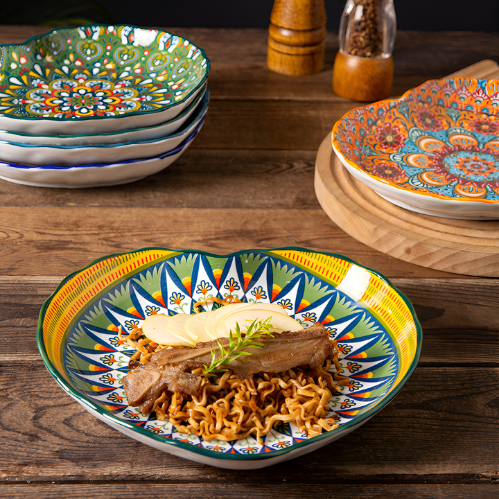 Floral Glazed Deep Plates
