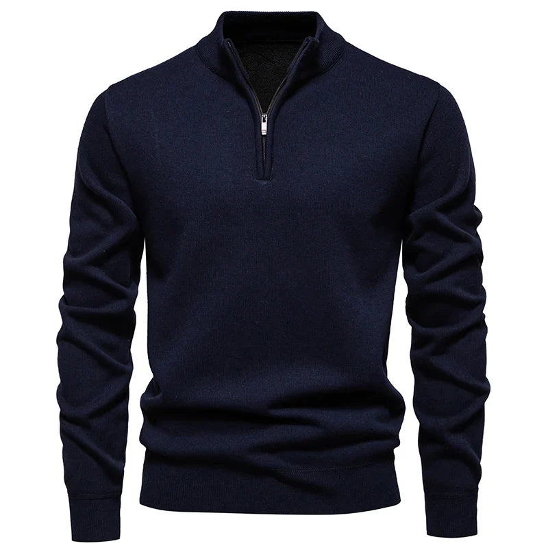 Mock-Neck Half-Zip Sweater front view