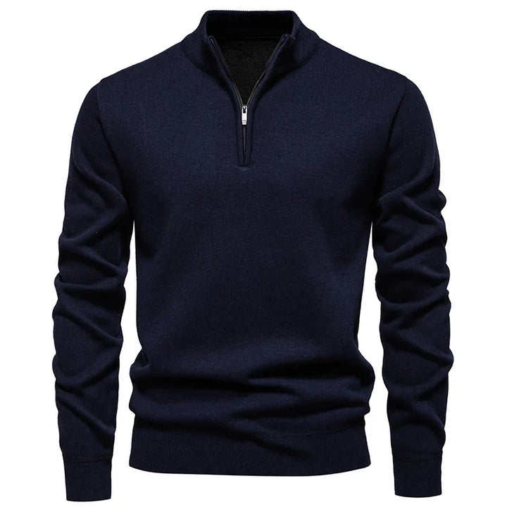 Mock-Neck Half-Zip Sweater front view
