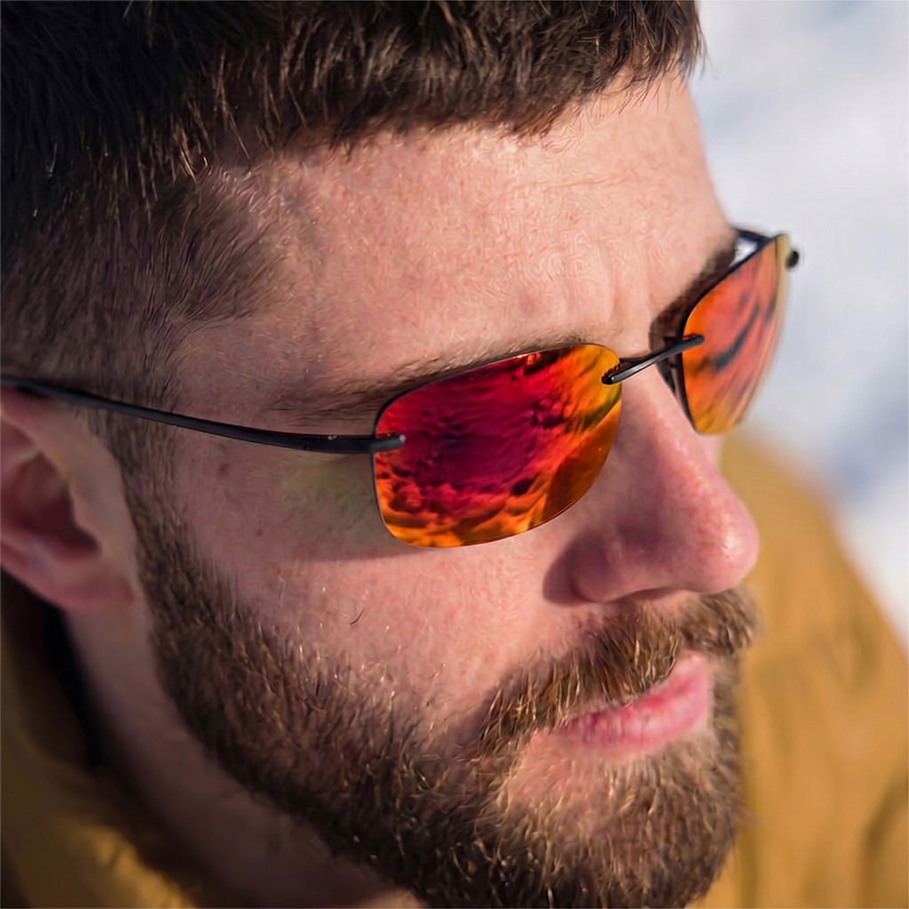 Rimless Featherlight Polarized Sunglasses worn lifestyle