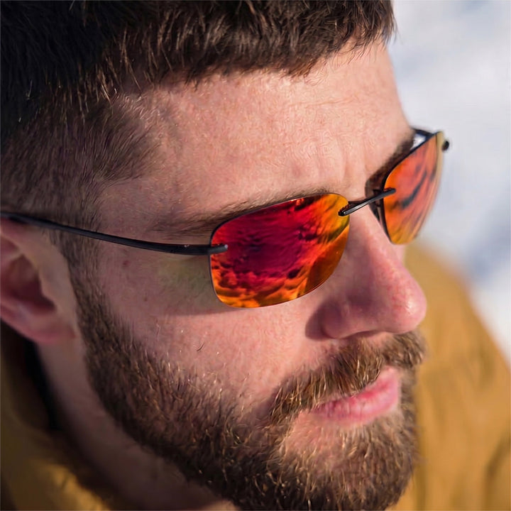 Rimless Featherlight Polarized Sunglasses worn lifestyle