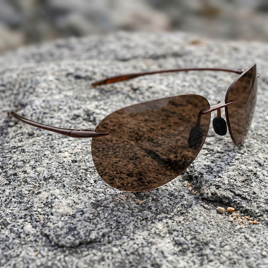 Vintage Rimless Aviator Sunglasses