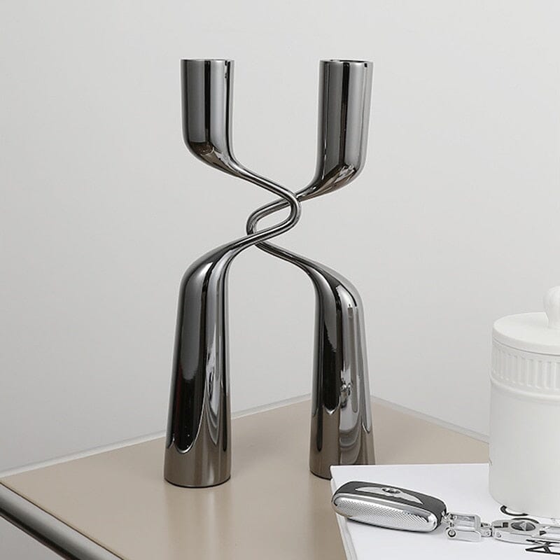 Modern Geometric Candle Holder on mantel lifestyle
