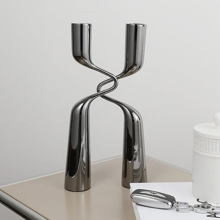 Modern Geometric Candle Holder on mantel lifestyle