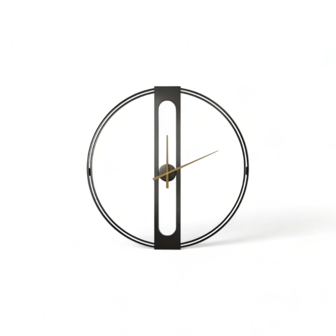 Black Modern Xeno Wall Clock, 50cm, view 1