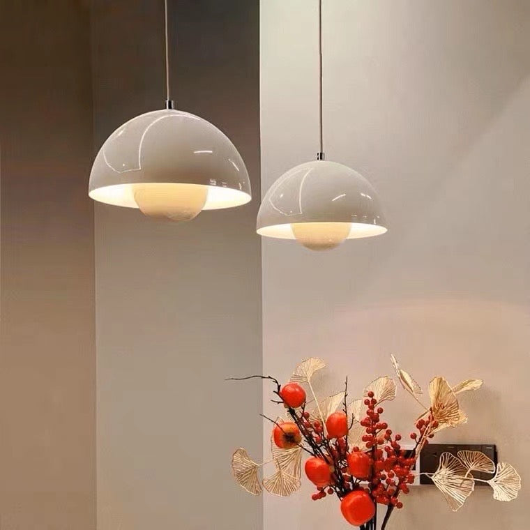 Lacquered Metal Mushroom Pendant