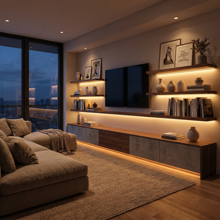 Motion-Sensor LED Strip Light, installed on stairs