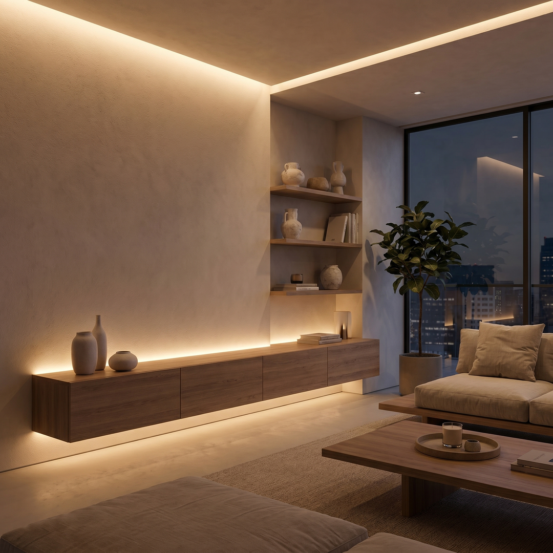 Motion-Sensor LED Strip Light, battery compartment detail