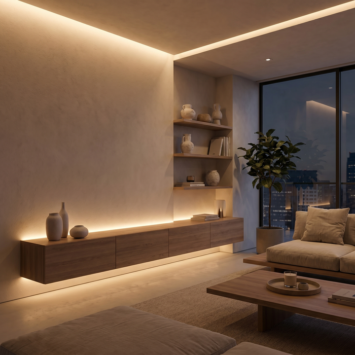 Motion-Sensor LED Strip Light, battery compartment detail