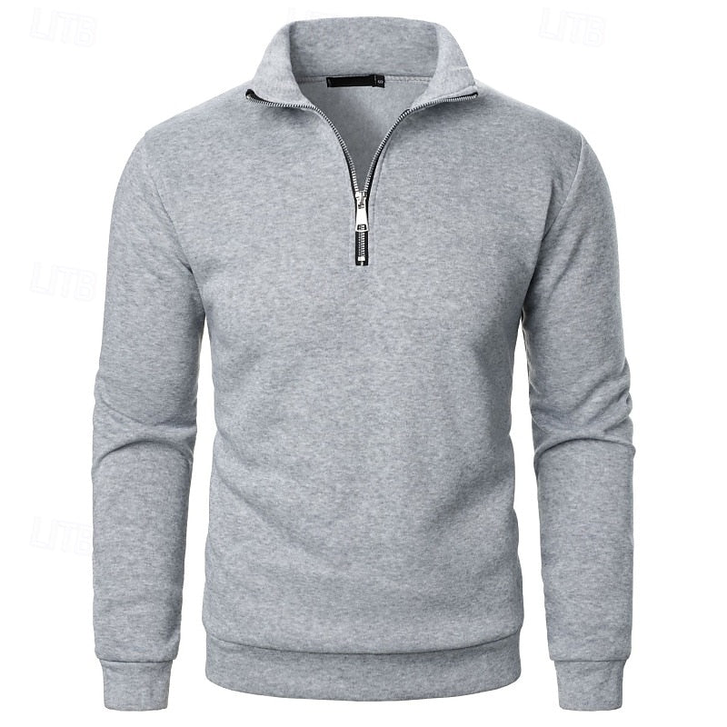 Cotton-Blend Fleece Quarter-Zip Pullover