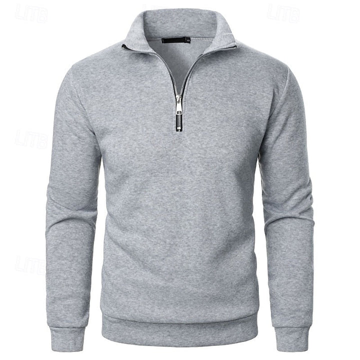 Cotton-Blend Fleece Quarter-Zip Pullover