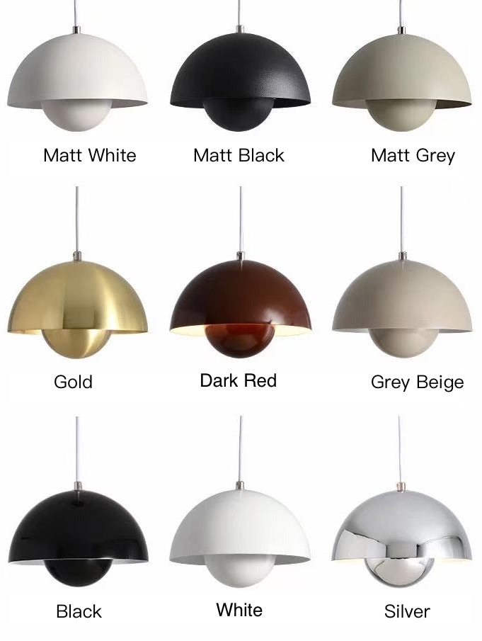 Mushroom Dome Pendant Light color options group