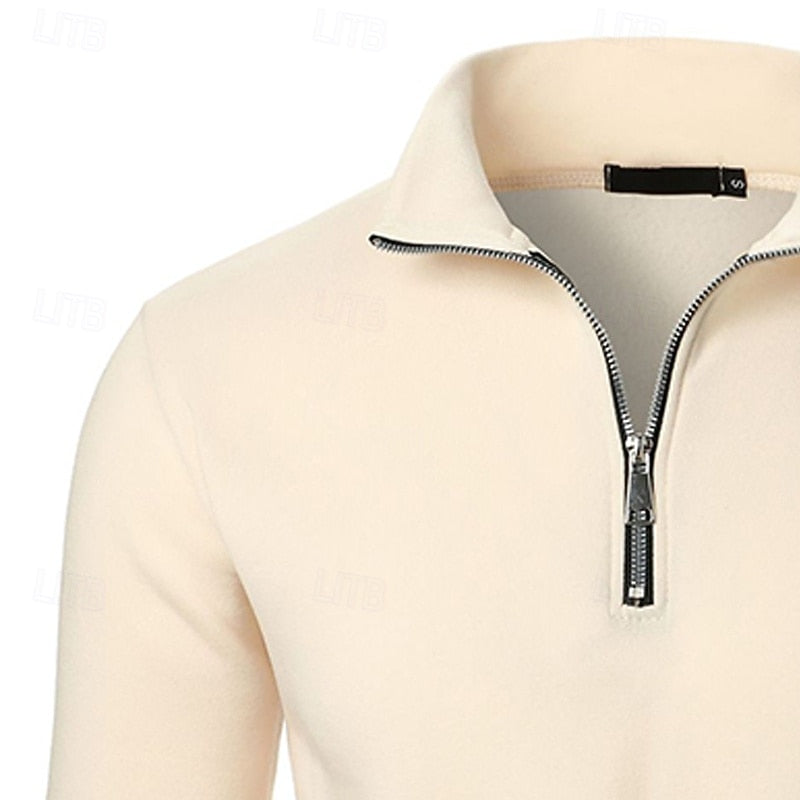 Cotton-Blend Fleece Quarter-Zip Pullover