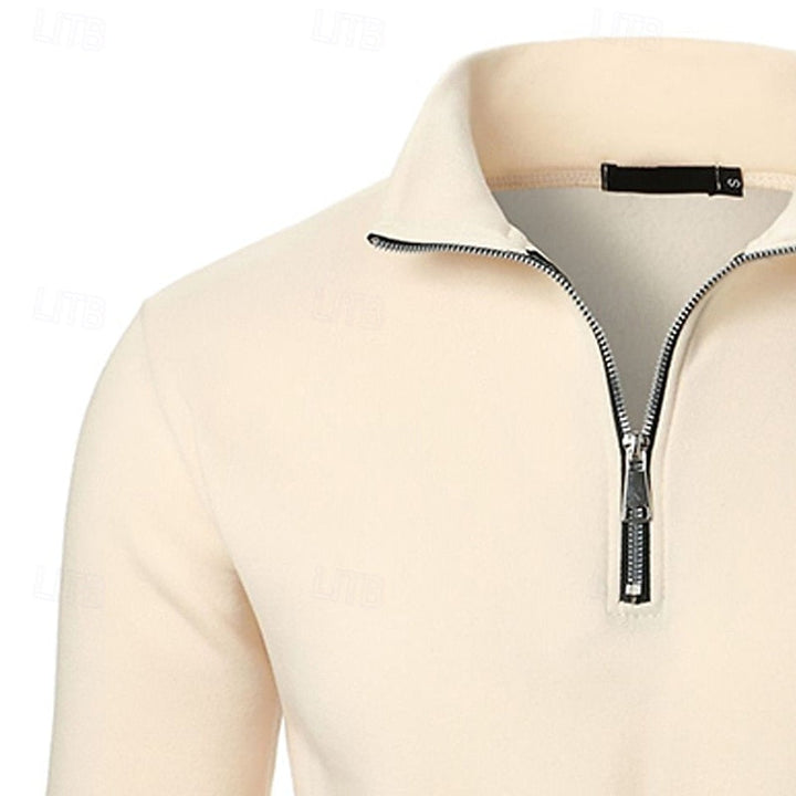 Cotton-Blend Fleece Quarter-Zip Pullover