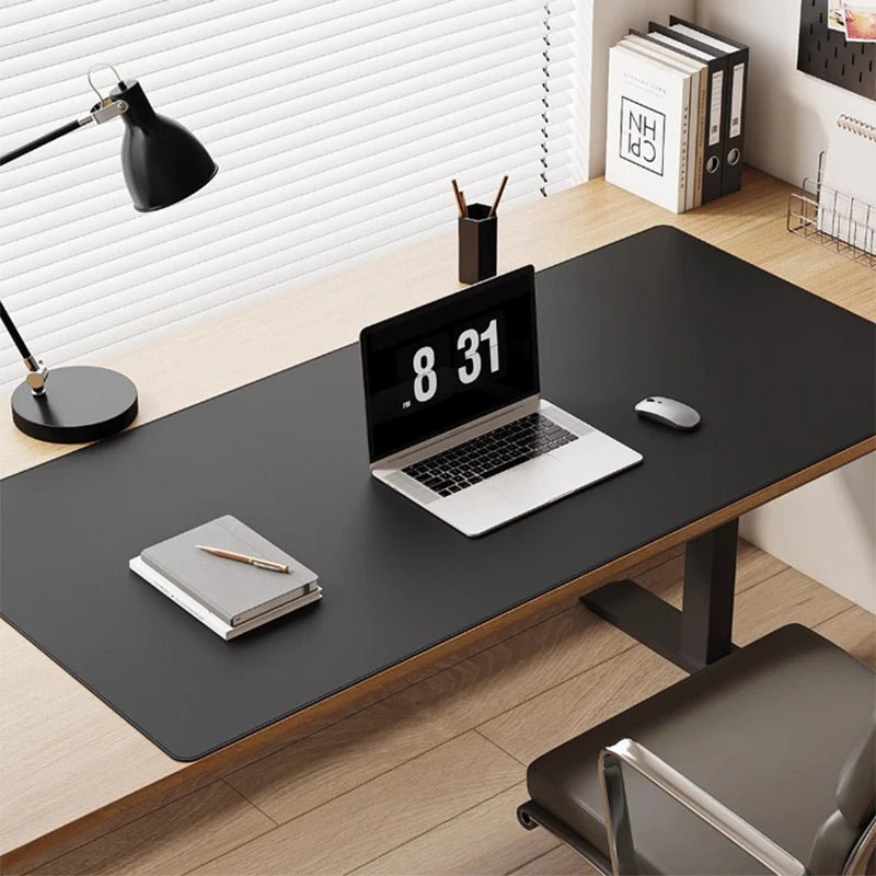 Dark Non-Slip PU Leather Desk Pad in office setup