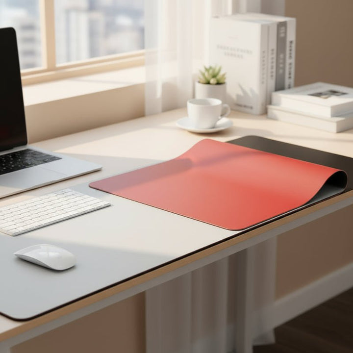 Non-Slip PU Leather Desk Pad on home office desk