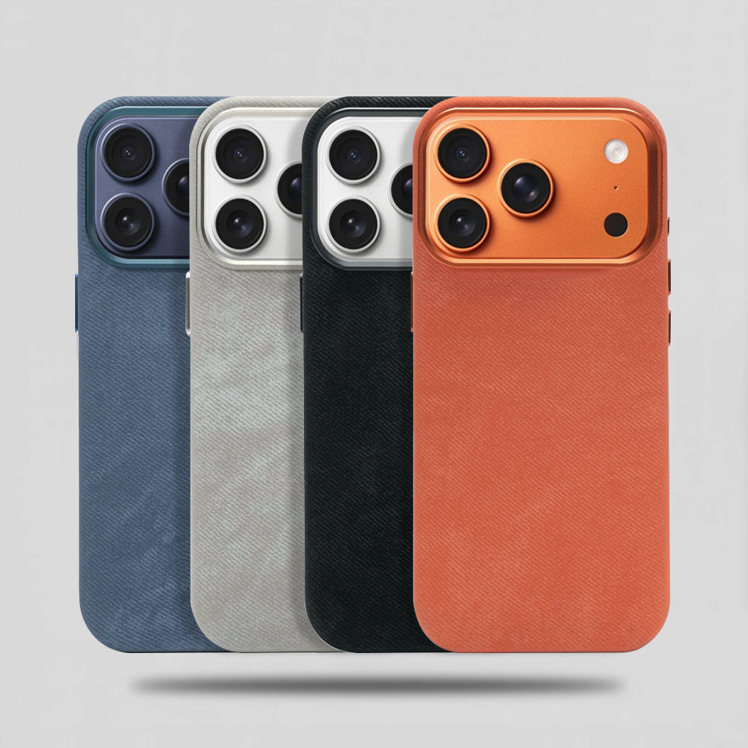 Orange Suede iPhone Case front view