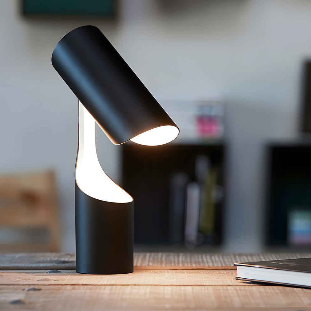 Black Fabric-Shade Table Lamp front view