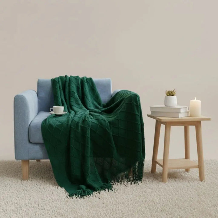 Nordic Cashmere Throw Blanket folded detail