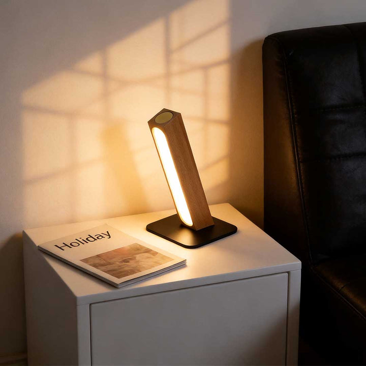 Solid Wood Table Lamp angled view