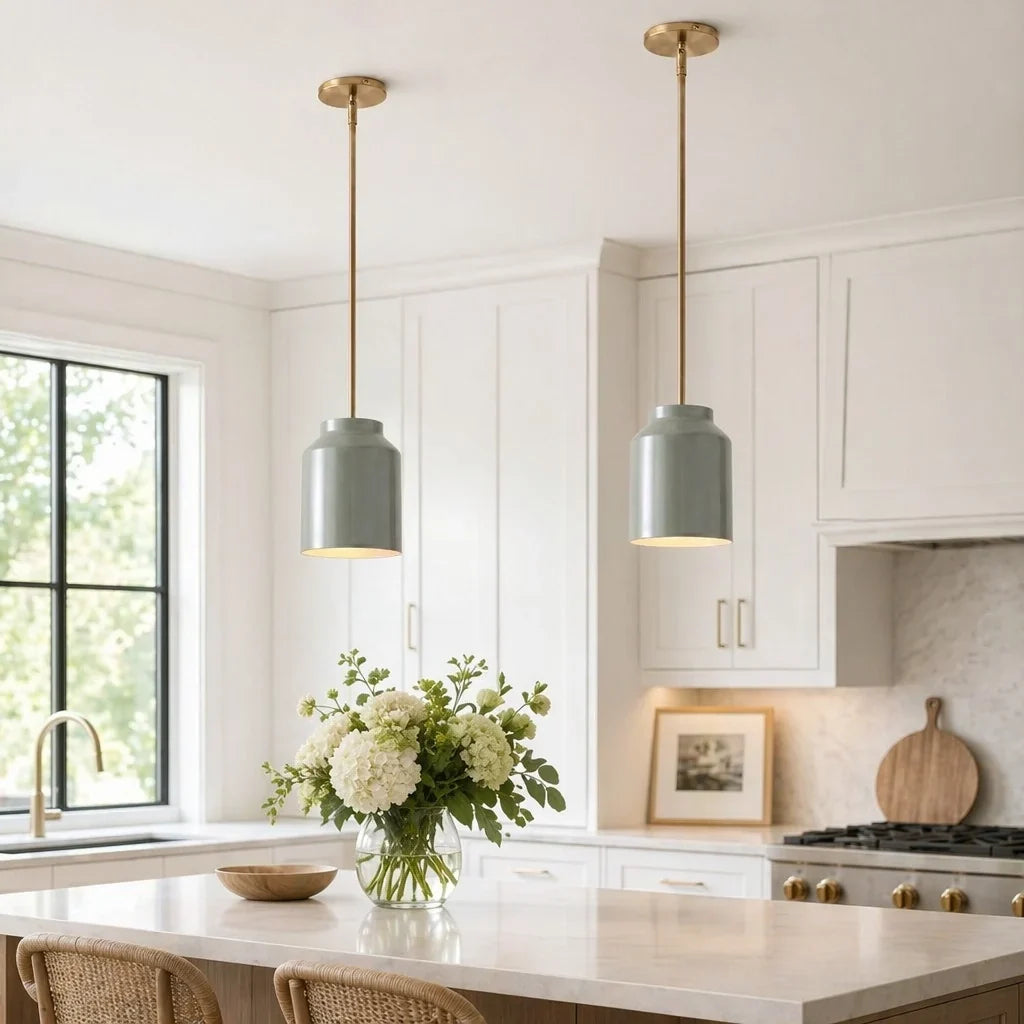 Nordic Matte Metal Pendant close-up finish