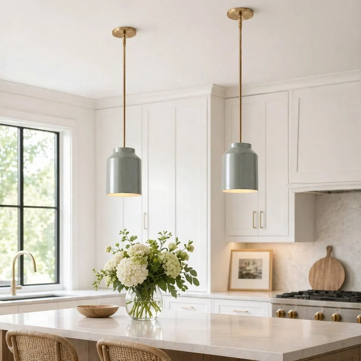 Nordic Matte Metal Pendant close-up finish