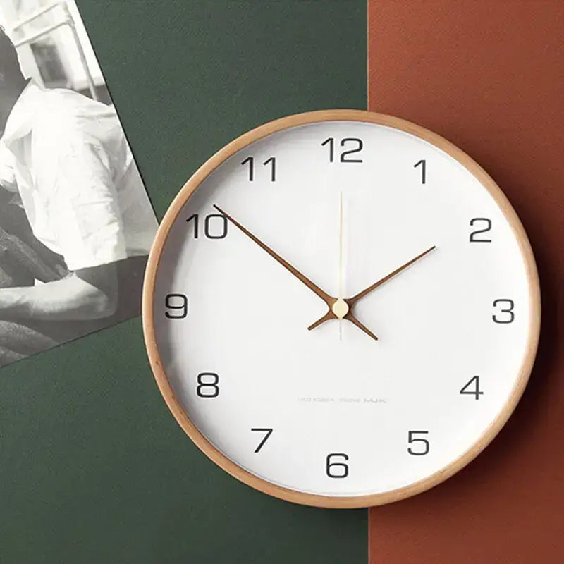 Nordic Wood Wall Clock wall mounted