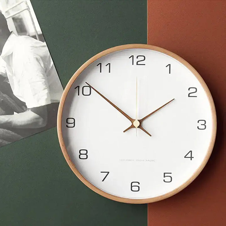 Nordic Wood Wall Clock wall mounted