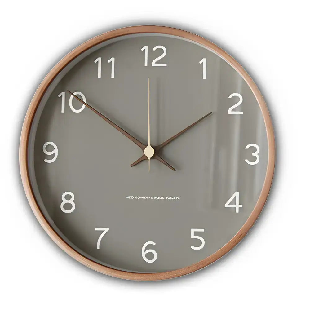 Nordic Wood Wall Clock dial detail