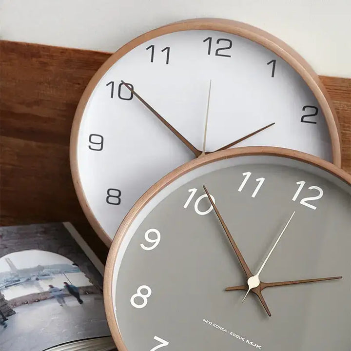 Nordic Wood Wall Clock lifestyle in living room