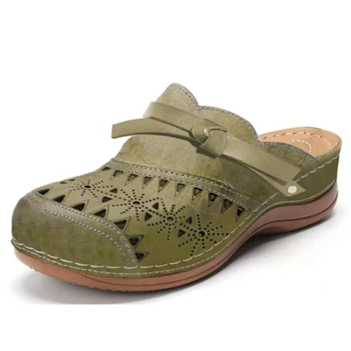 Army Green Orthopedic Slip-On Clogs with Memory Foam Cushioning and Arch Support